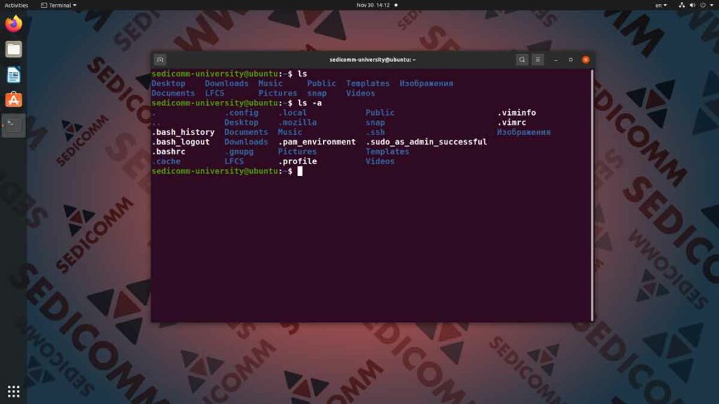 Как отобразить скрытые файлы в Линукс, основы Linux курс Ашхабад