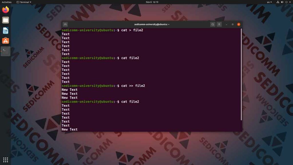 Как сохранить текст в файл в Линукс, основы Linux курс Ташкент