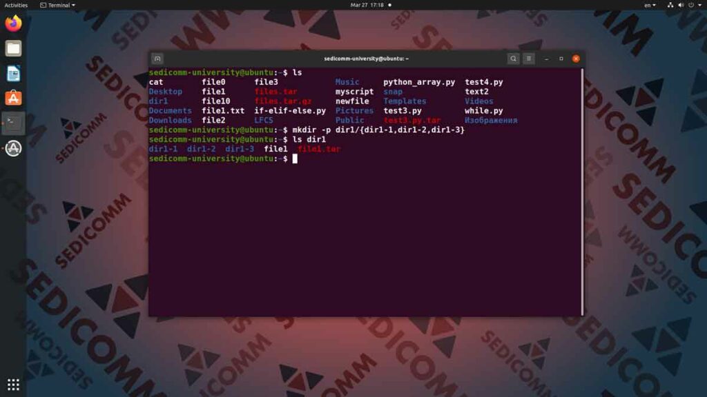 Как создать каталог с несколькими подкаталогами, специалист курс Linux Клайпеда