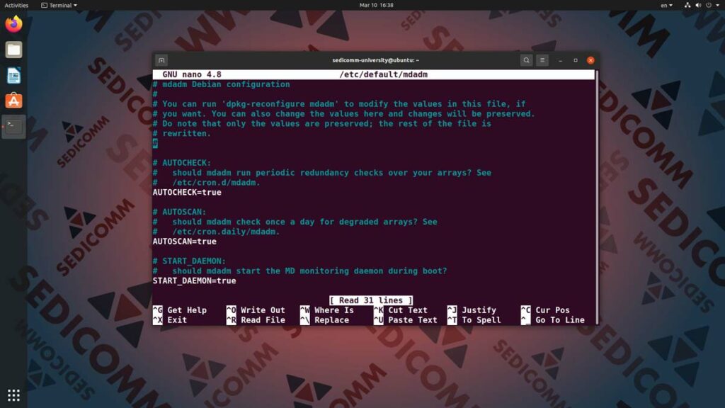 Как включит mdmonitor в Linux Ubuntu, CentOS и openSUSE, курсы Linux Тарту
