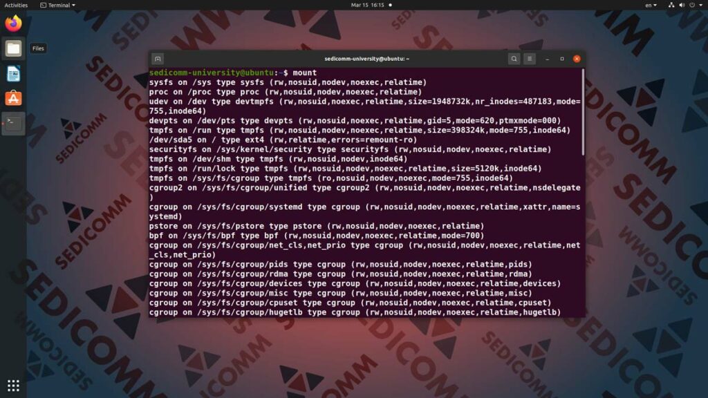 Монтирование дисковых накопителей в Линукс, специалист курс Linux Душанбе