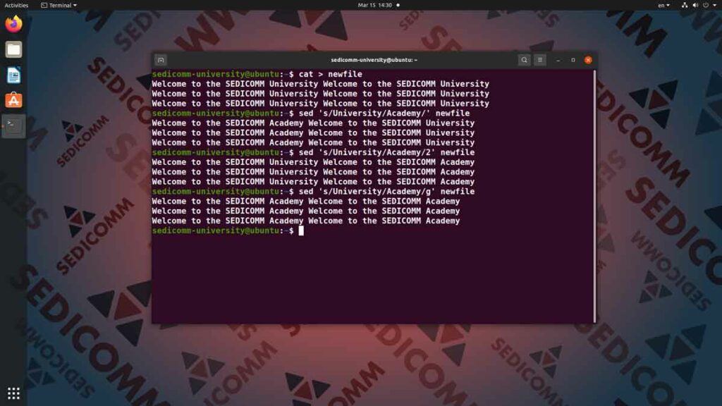 Примеры использования команды sed в Линукс, лучшие курсы по Linux Шымкент