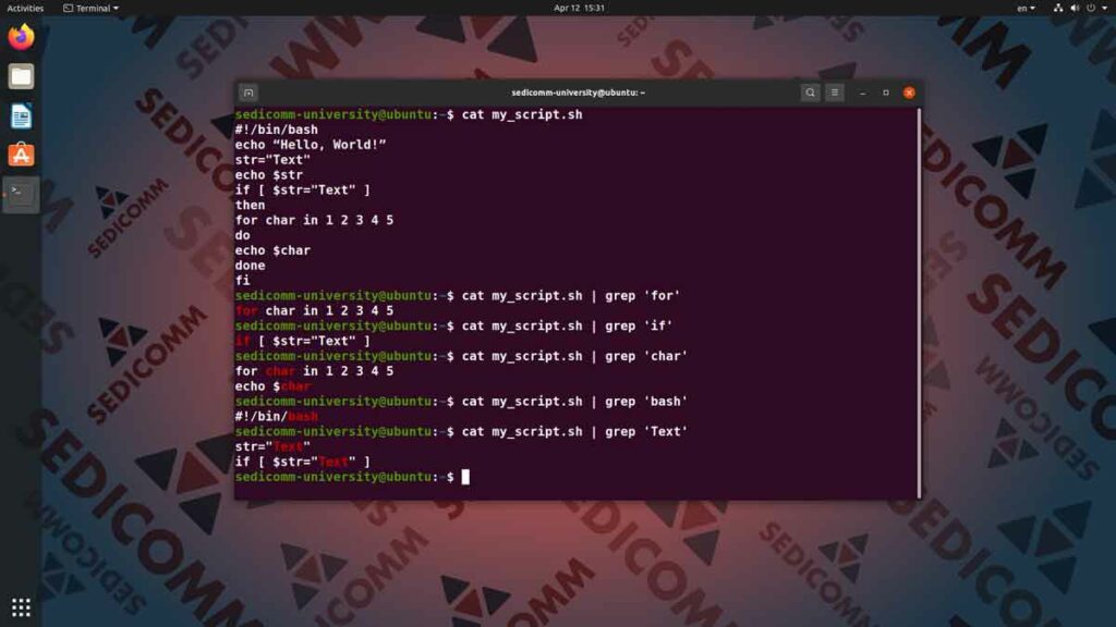 Как найти слово или фразу в текстовом документе, операционная система Linux курс лекций Ереван
