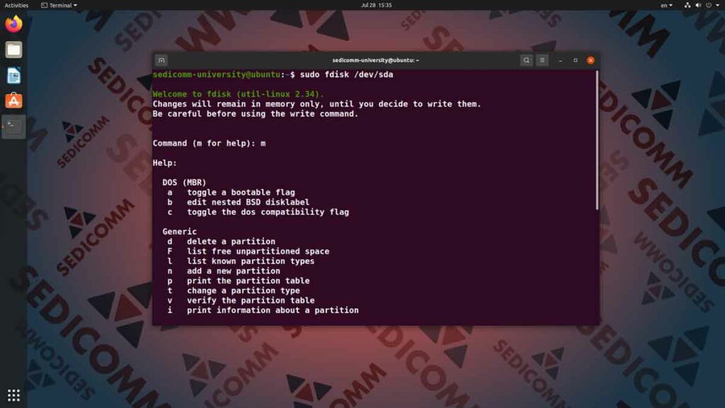 Как создать раздел диска в Ubuntu, курсы Astra Linux Душанбе