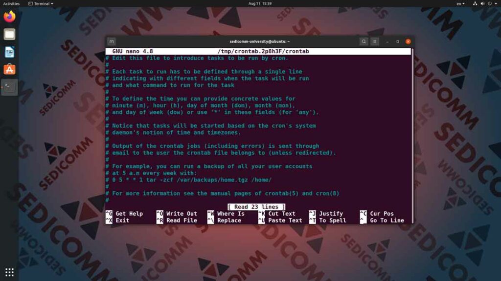 Простейшие примеры использования cron в Ubuntu, курсы Astra Linux Баку