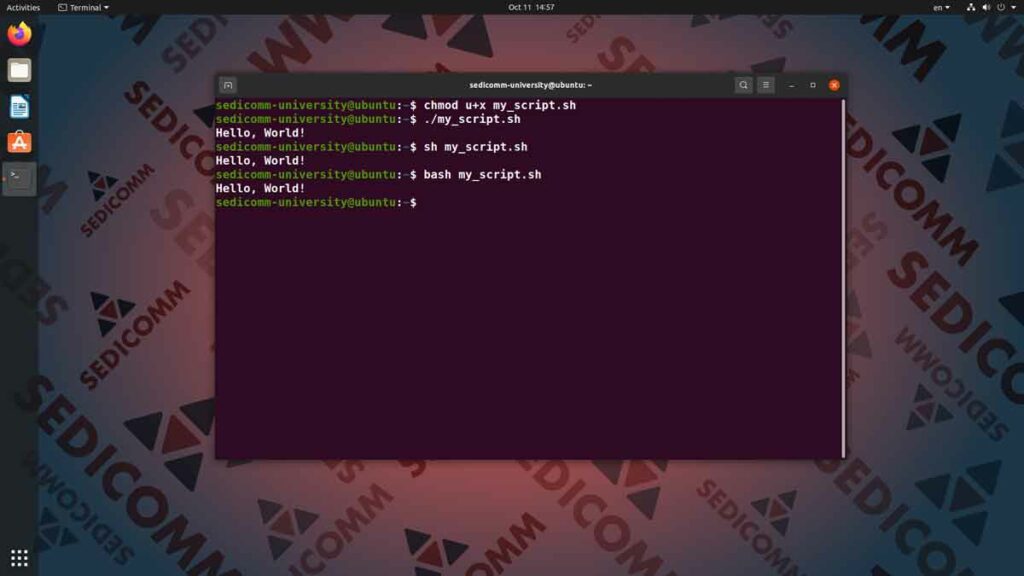 Как выполнить свой скрипт в Ubuntu, курс программирование Линукс Душанбе
