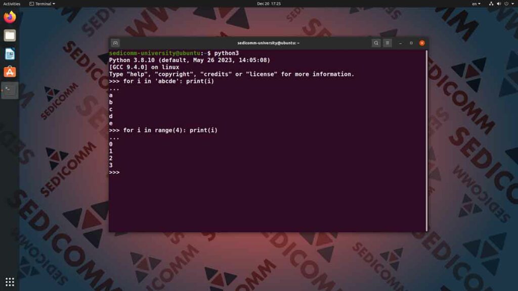 Цикл for в Python, курсы DevOps / DevNet онлайн Шымкент