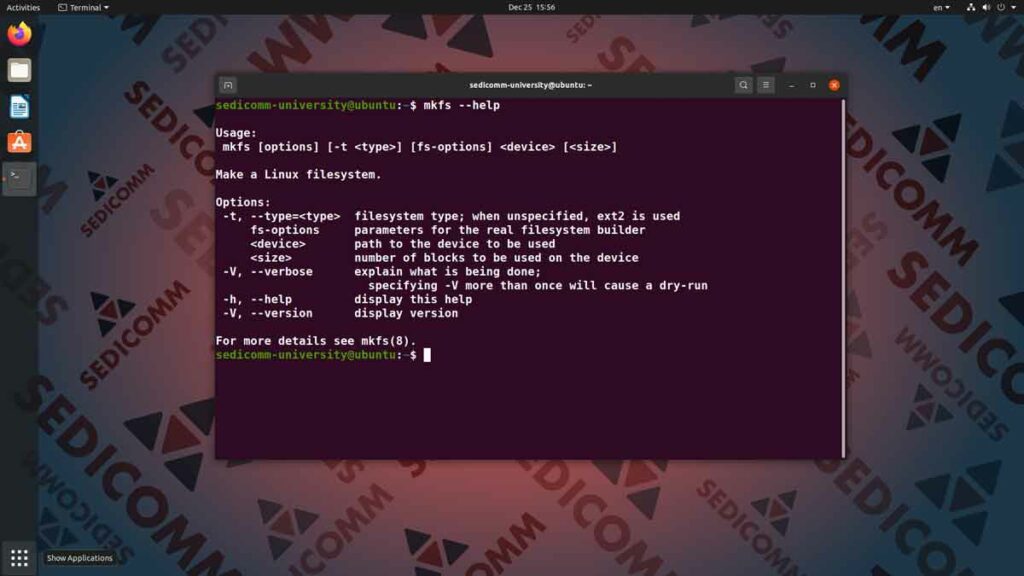 Как отформатировать раздел через командную строку, специалист курс Linux Рига